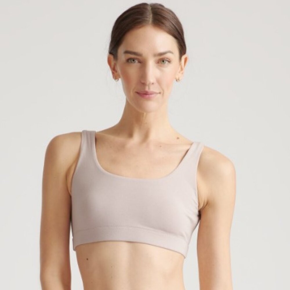 Quince Organic Cotton Tank Bralette (2-pack), Mink Color
